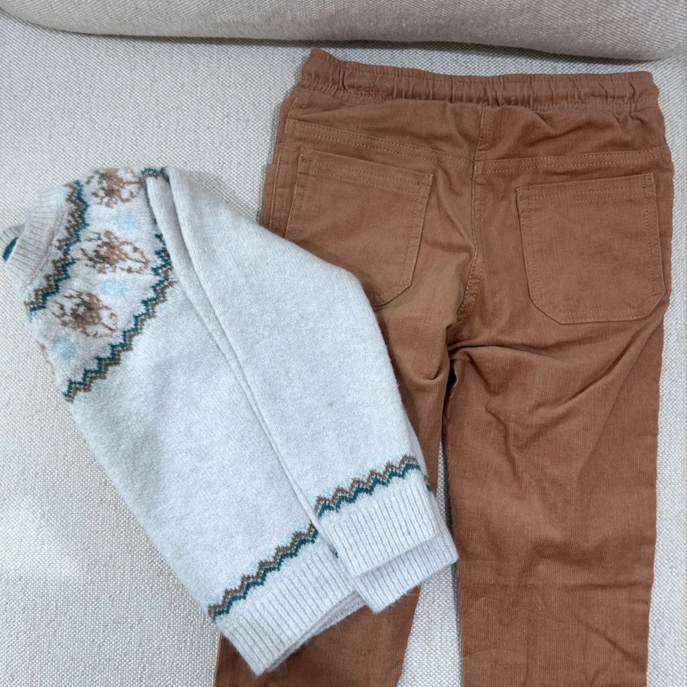 Tommy Bahama 2T Boys Christmas Two Piece Corduroy Pants Deer Sweater NWOT - Picture 3 of 5